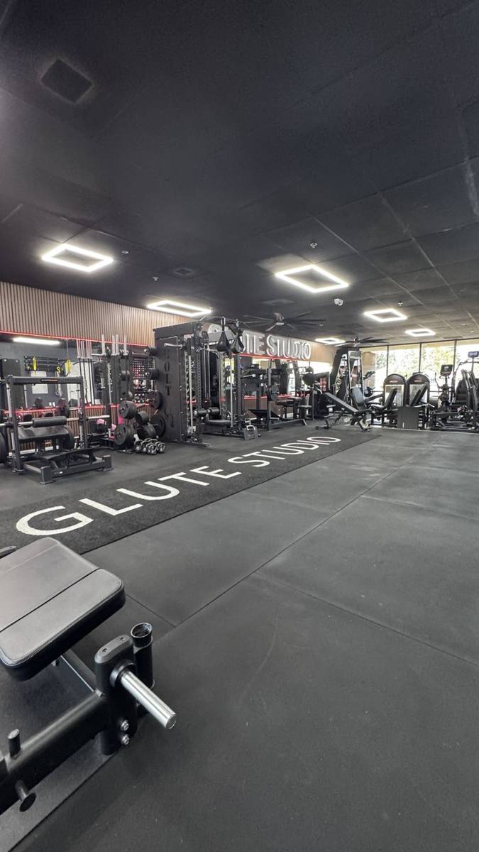 Wide view of the Glute Studio training floor